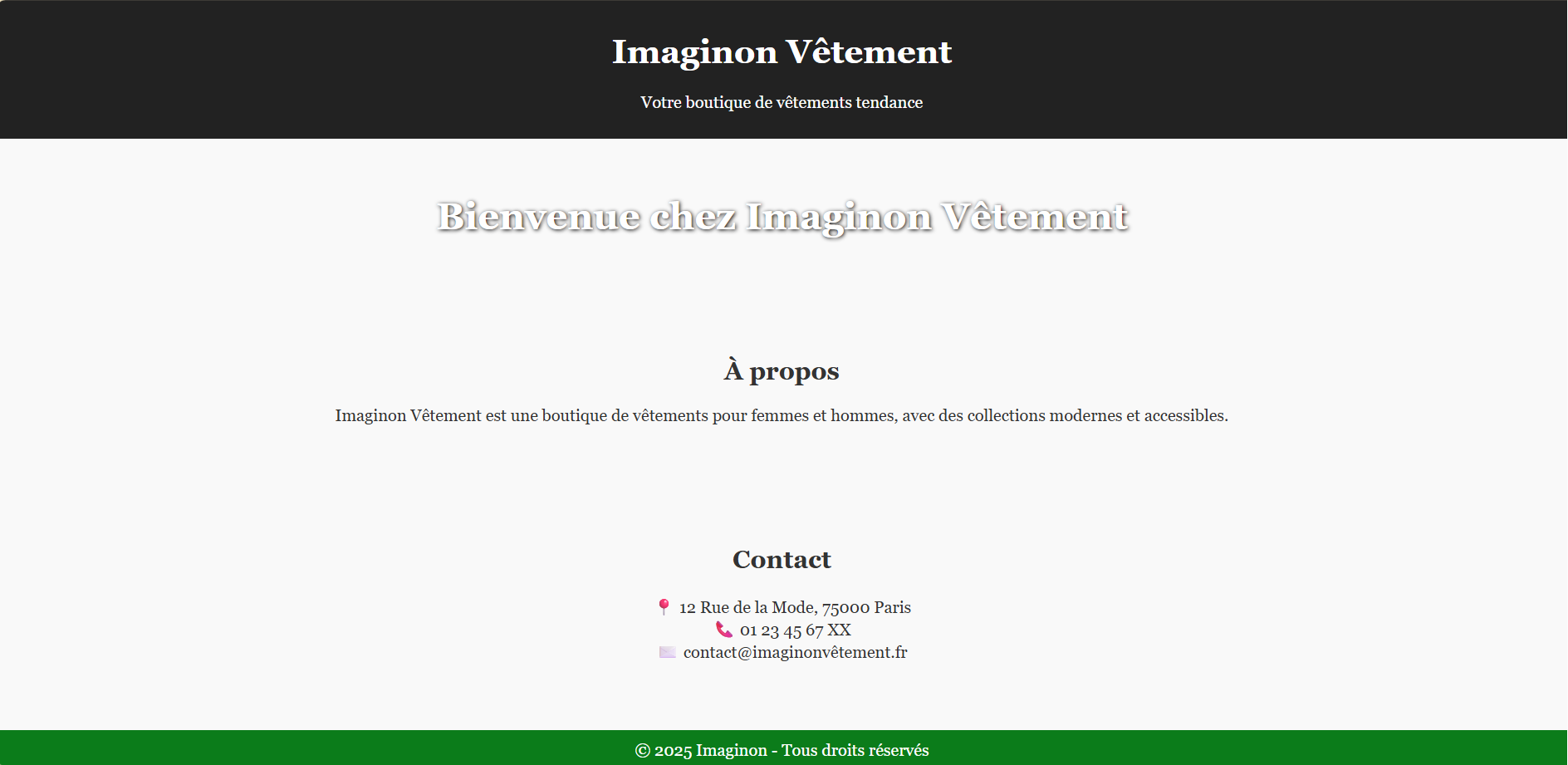Exemple de site vitrine